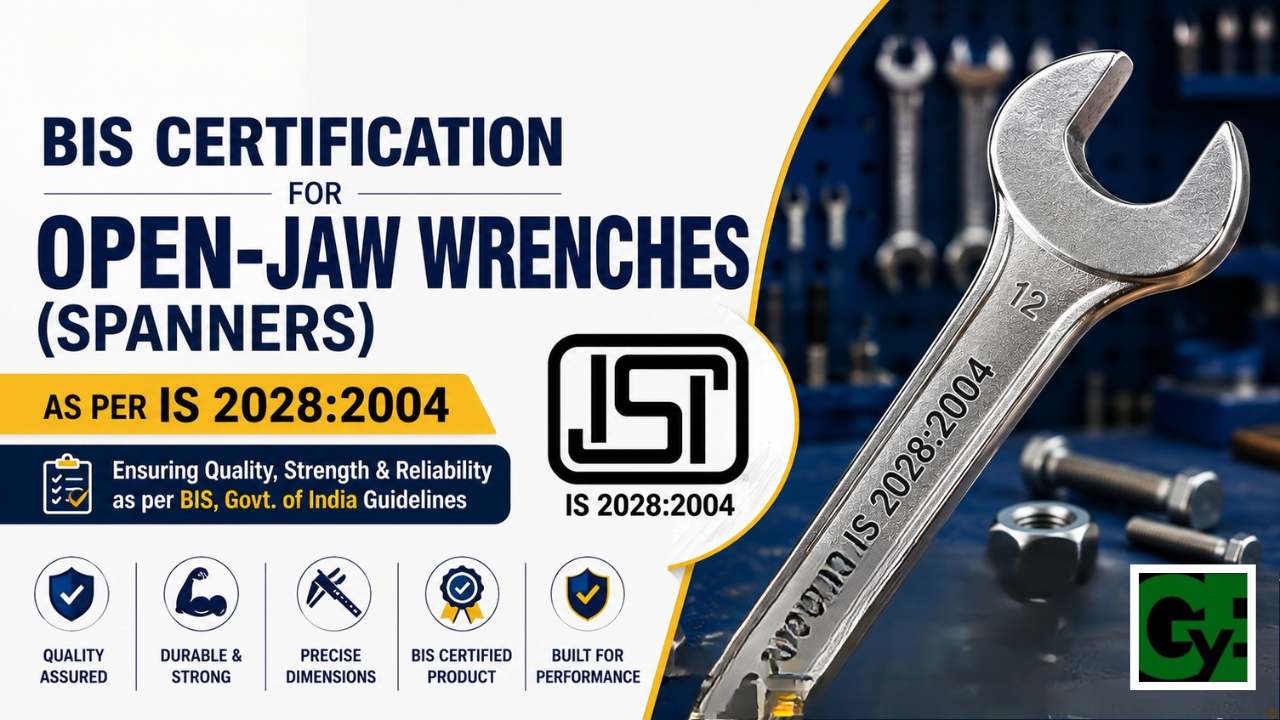BIS Certification for Open-Jaw Wrenches (Spanners) under IS 2028:2004